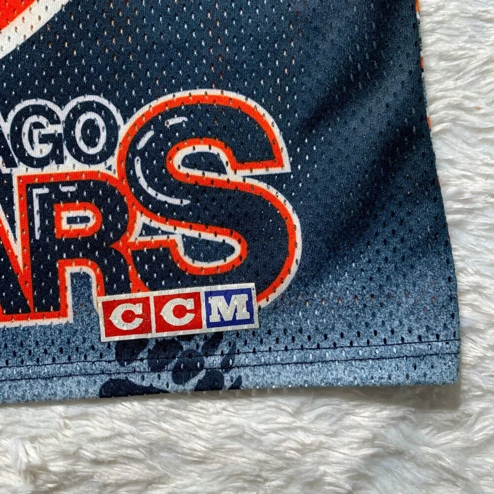 Vintage 1990s Chicago Bears NFL All Over Print Mesh Jersey CCM Size XL - Picture 4 of 9